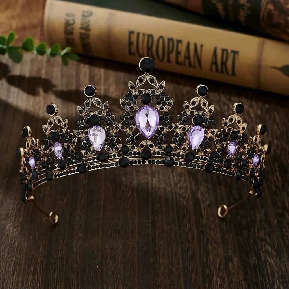 Elegant Black and Purple Tiara